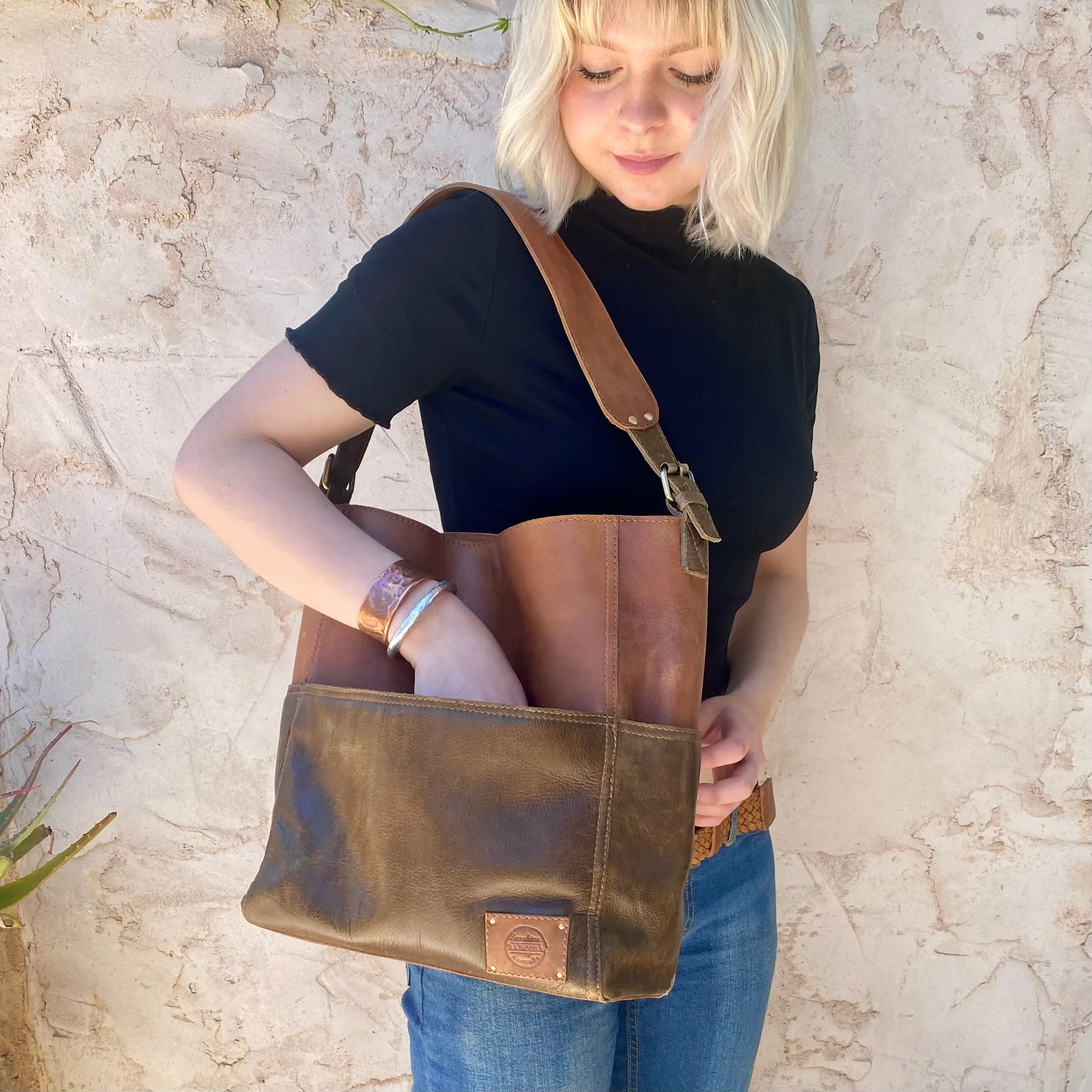 A Four Pocket Leather Tote