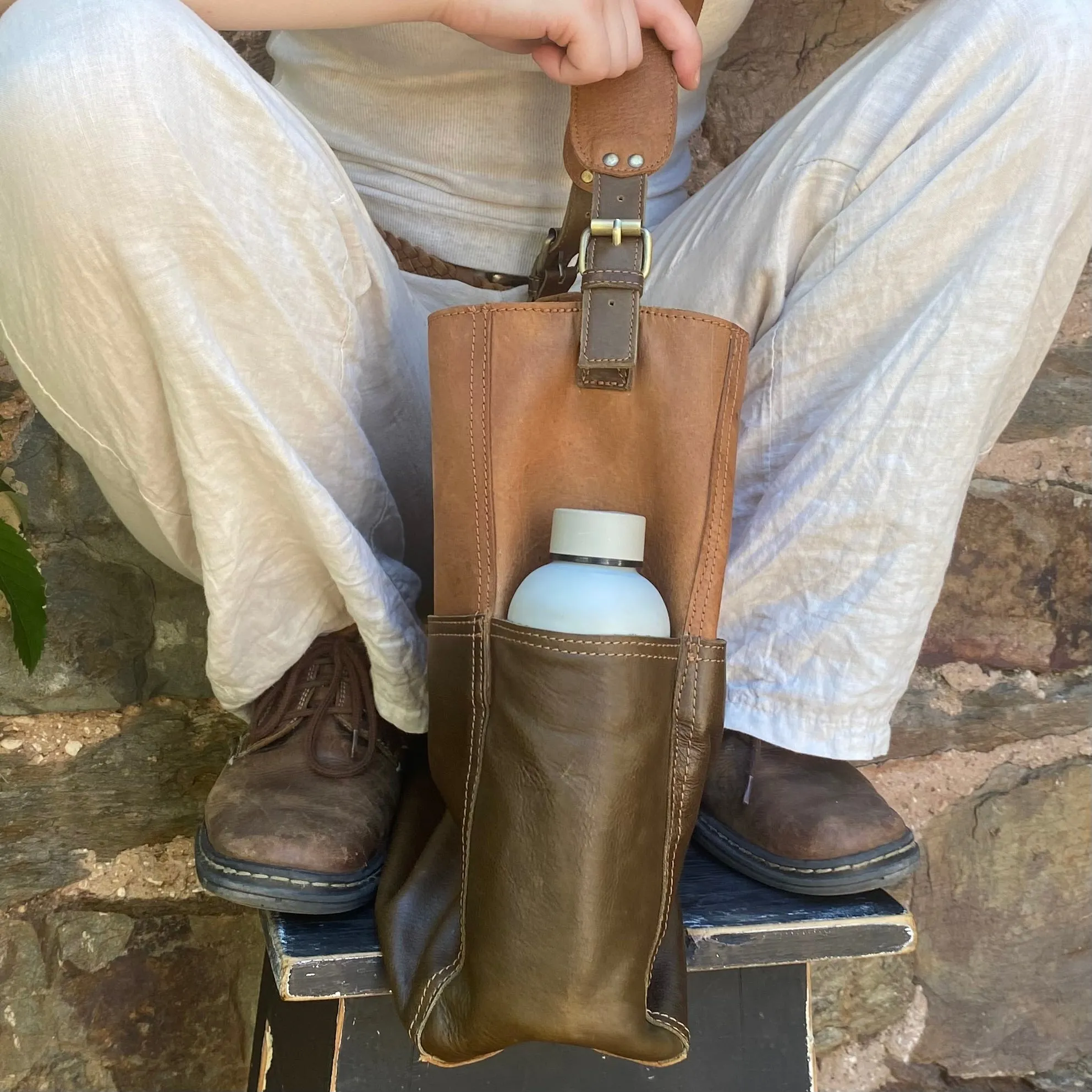 A Four Pocket Leather Tote