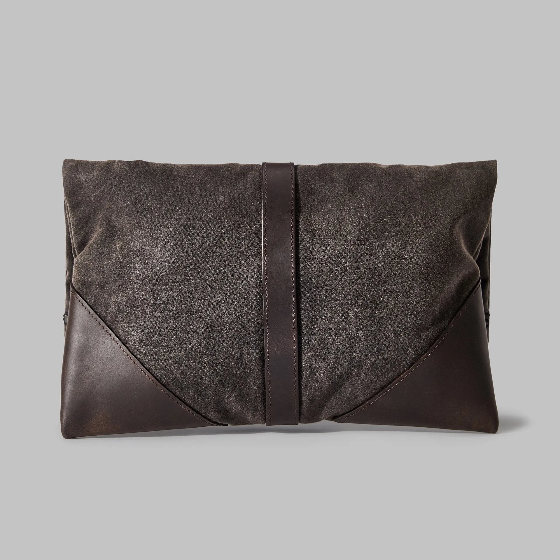 Anslow Brown Waxed Cotton Clutch