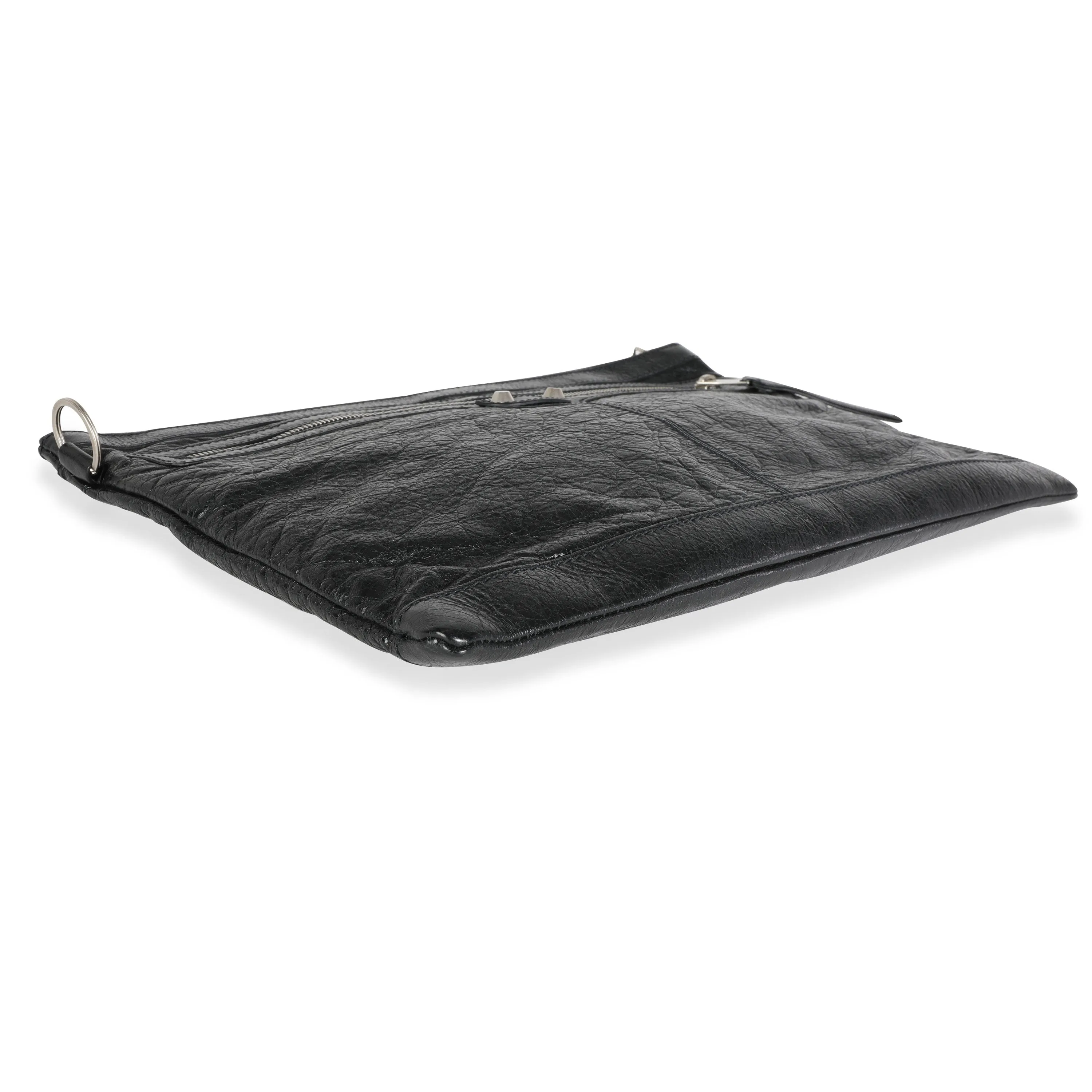 Balenciaga Black Lambskin Large Clip Clutch