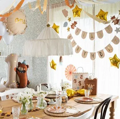 BEAR FIRST BIRTHDAY FOIL BALLOON