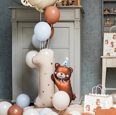 BEAR FIRST BIRTHDAY FOIL BALLOON