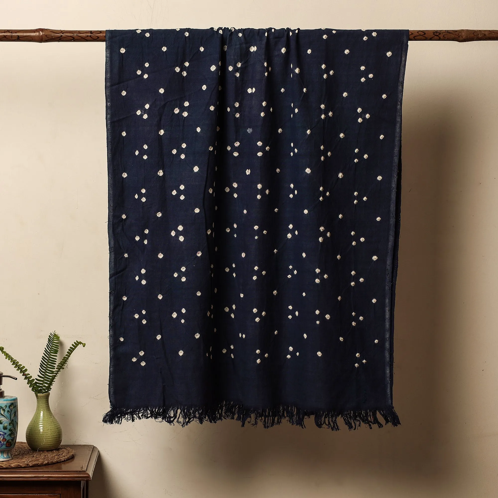 Black - Bandhani Tie-Dye Handloom Cotton Towel