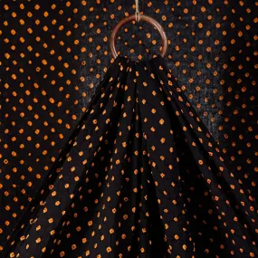 Black - Kutch Bandhani Tie-dye Soft Cotton Fabric