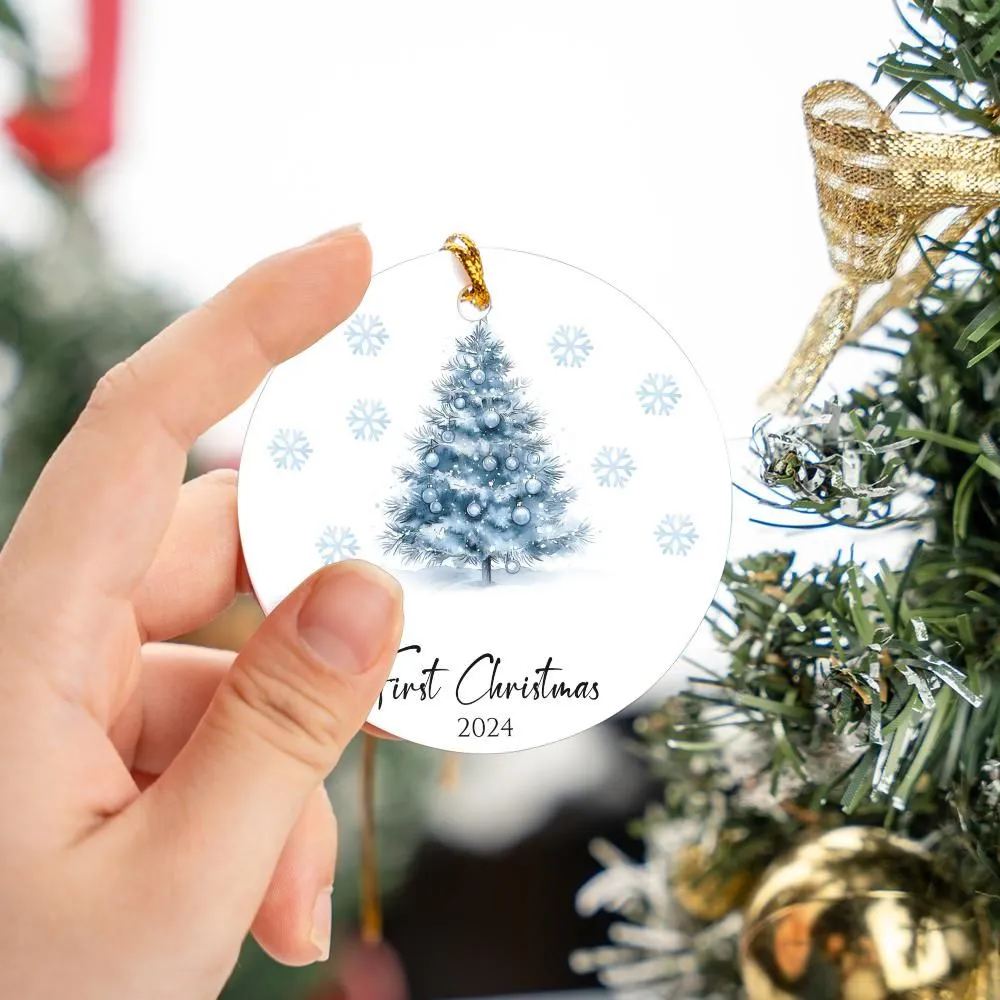 Blue Christmas Tree First Christmas Ornament