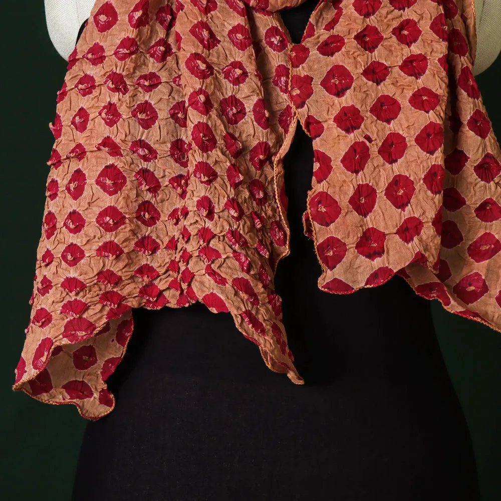 Brown - Kutch Bandhani Tie-dye Cotton Stole