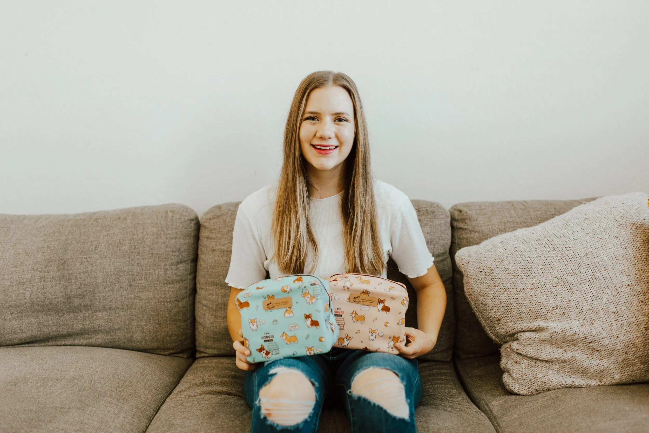 Burgundy Cube Cosmetic Bag