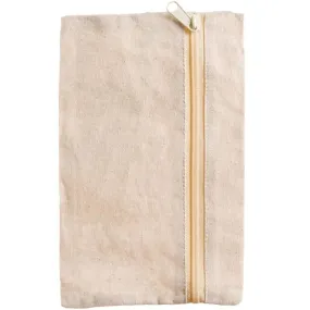 Canvas Cosmetic Bag with Zipper Closure Cotton Duck 1 10oz Natural