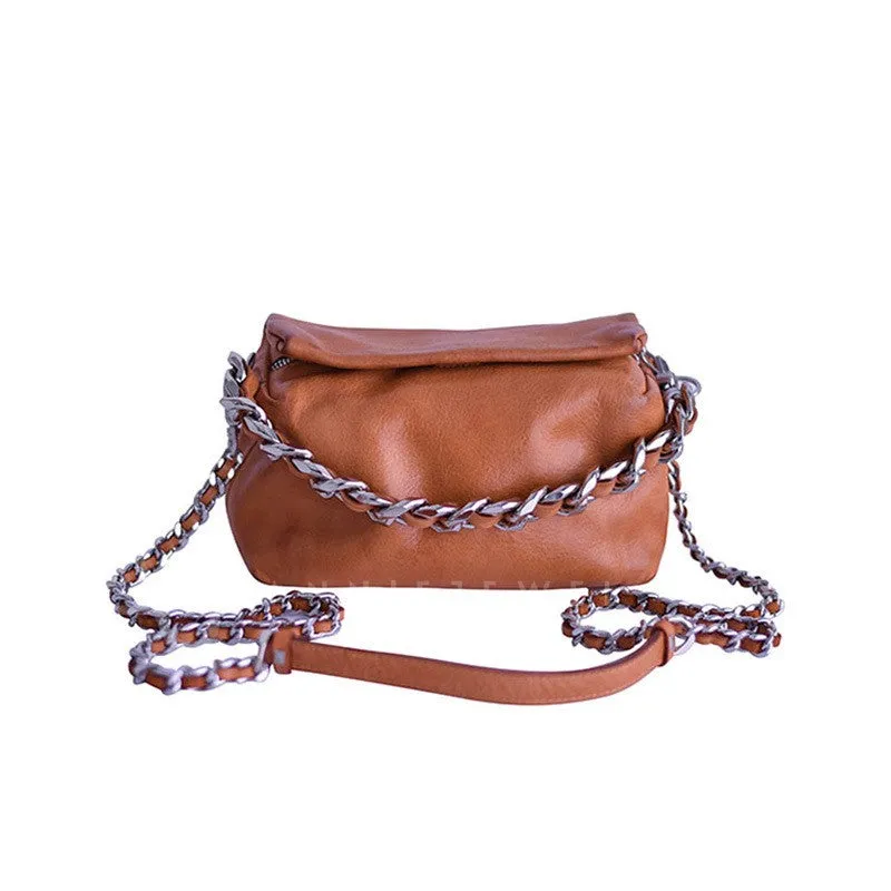 Chunky Chain Cross Body Bag Leather Chain Crossbody Bag Womens