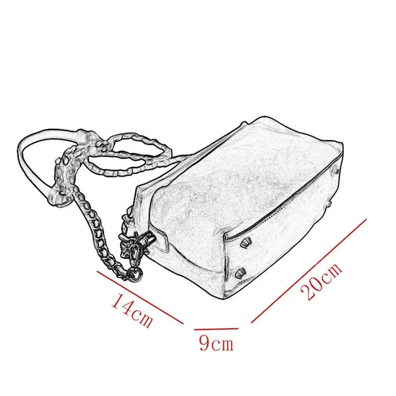 Chunky Chain Cross Body Bag Leather Chain Crossbody Bag Womens