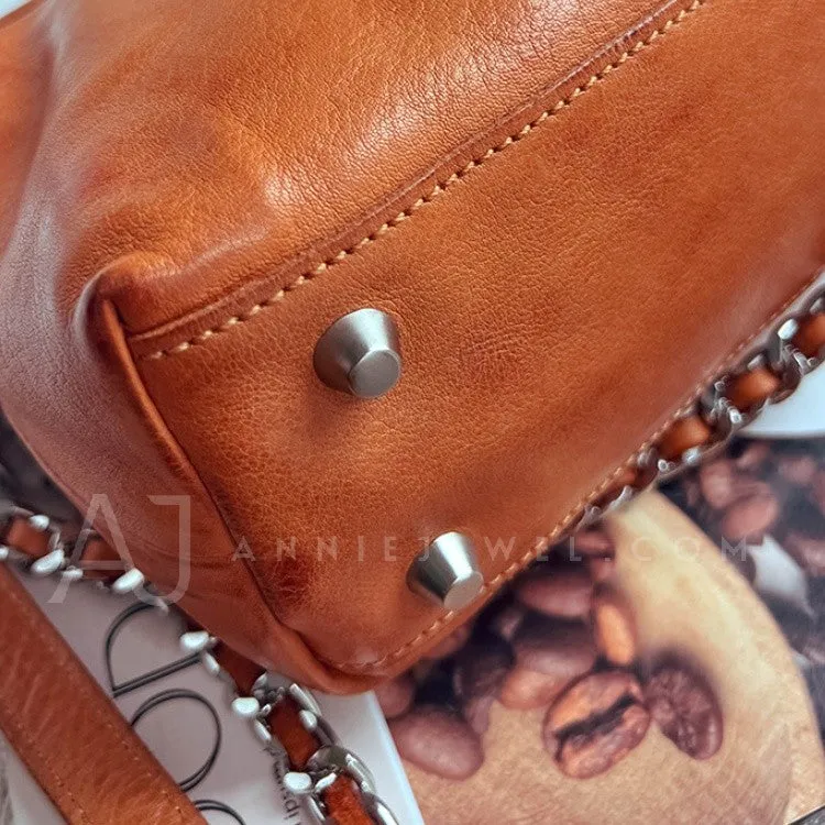 Chunky Chain Cross Body Bag Leather Chain Crossbody Bag Womens