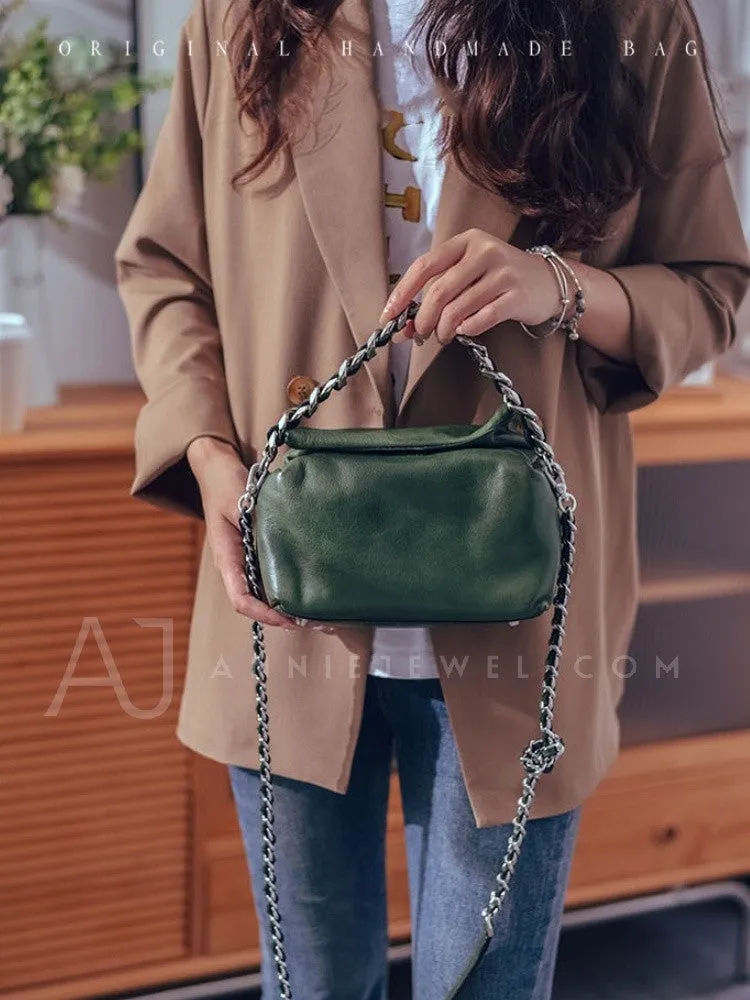 Chunky Chain Cross Body Bag Leather Chain Crossbody Bag Womens