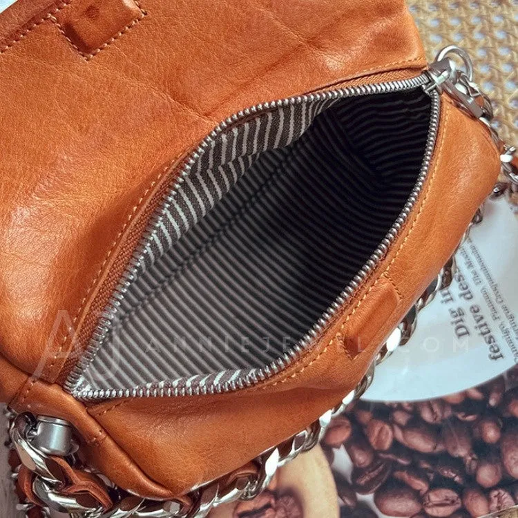 Chunky Chain Cross Body Bag Leather Chain Crossbody Bag Womens