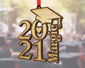 Class of 2022 Graduation Wood Ornament Graduate Party Favor Gifts for Him Her RN Shadow Box Decoration College Grad Car Decor Laser Engraved
