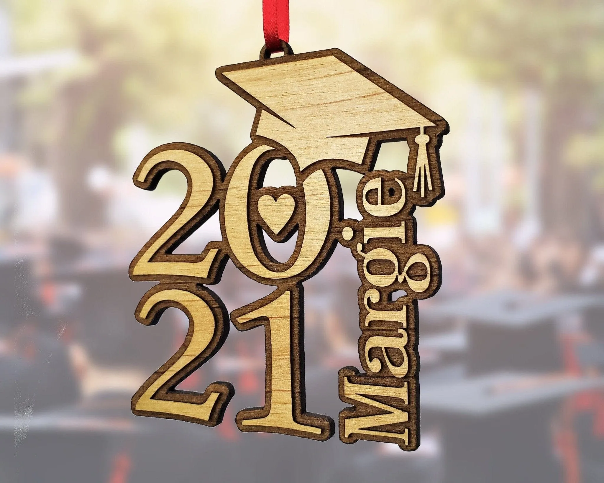 Class of 2022 Graduation Wood Ornament Graduate Party Favor Gifts for Him Her RN Shadow Box Decoration College Grad Car Decor Laser Engraved