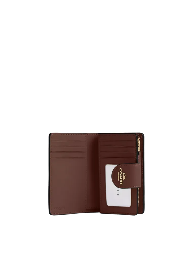 Coach Corner Zip Wallet Medium Signature In Tan Brown CW786