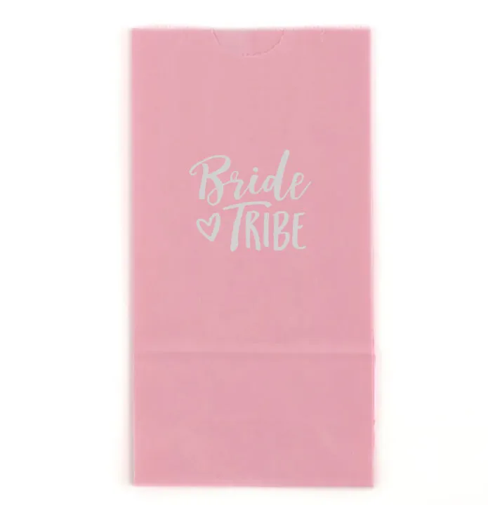 Custom Printed Bride Tribe Gusset Paper Goodie Party Gift Bag (25 bags)