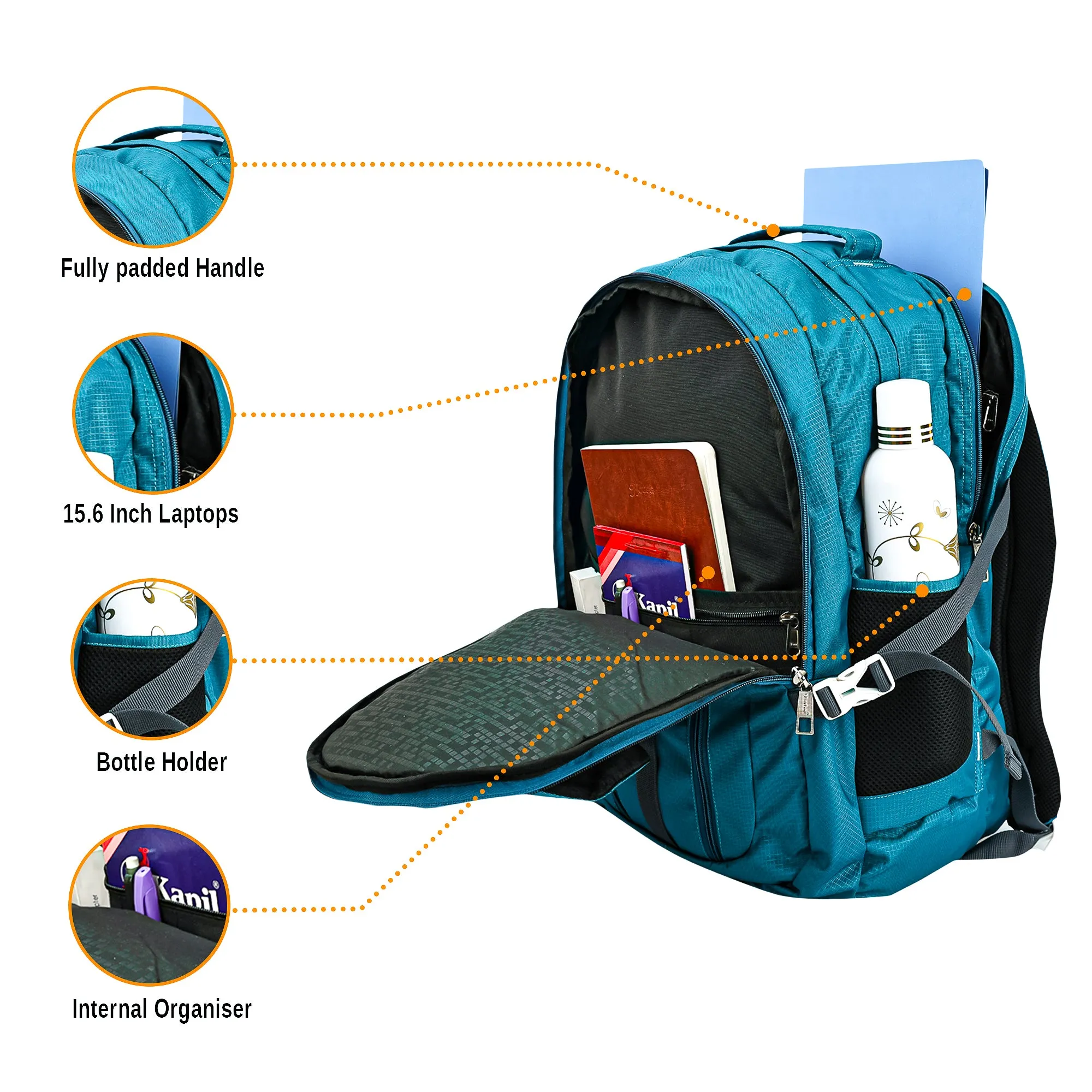 Dhariwal Modern Travel/College Backpack With Rain Cover 63L BP-214 With Rain Cover