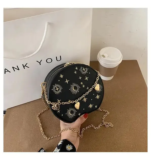 Fashion Starry Sky Round Crossbody Bag