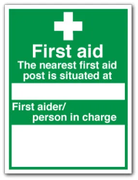 FIRST AID THE NEAREST FIRST AID POST IS SITUATED...