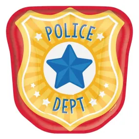 First Responders Police Badge Shaped Plates - 8 Pkt