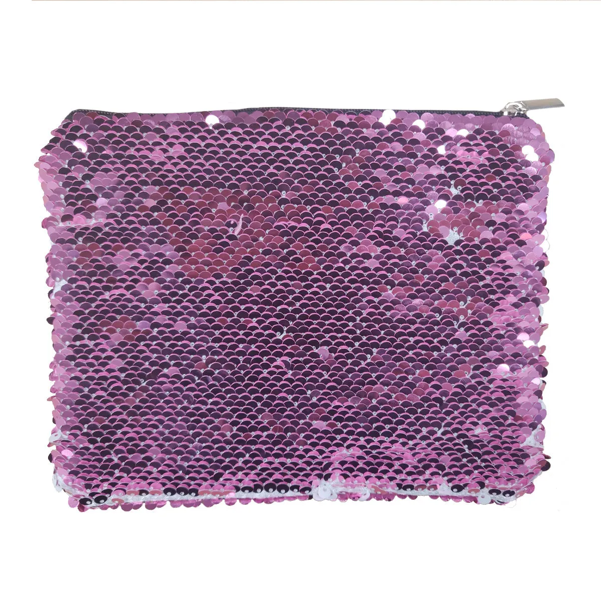 FULL CARTON - 50 x Sequin Handbags/ Cosmetic/Purses - 15cm x 20cm - PINK