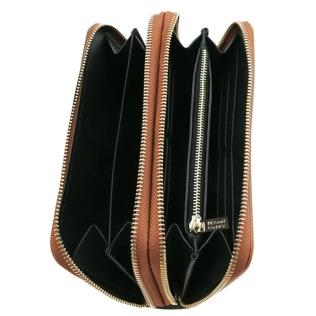 Gaia - Double zip around leather wallet | TL142343