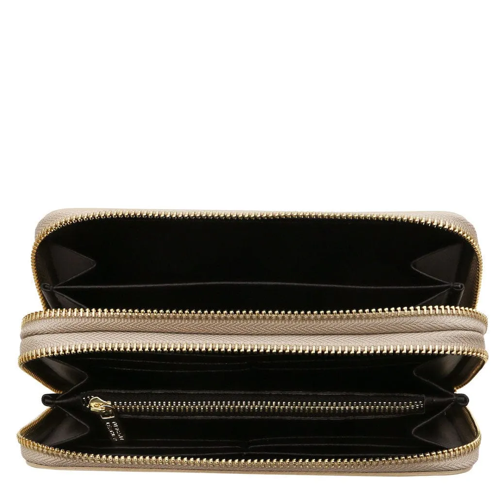 Gaia - Double zip around leather wallet | TL142343