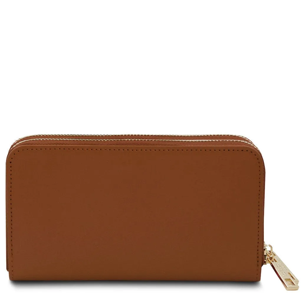 Gaia - Double zip around leather wallet | TL142343