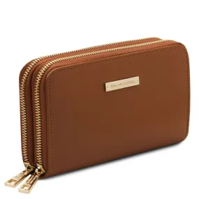 Gaia - Double zip around leather wallet | TL142343