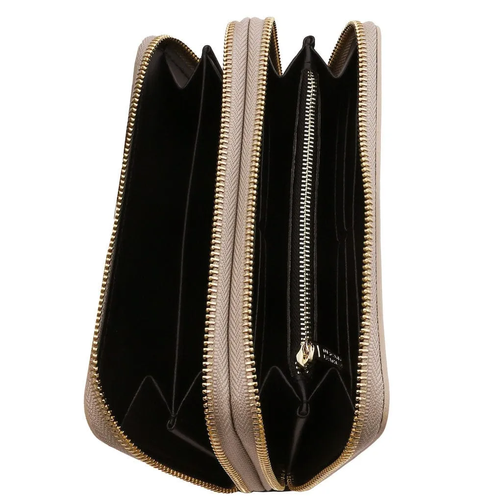 Gaia - Double zip around leather wallet | TL142343