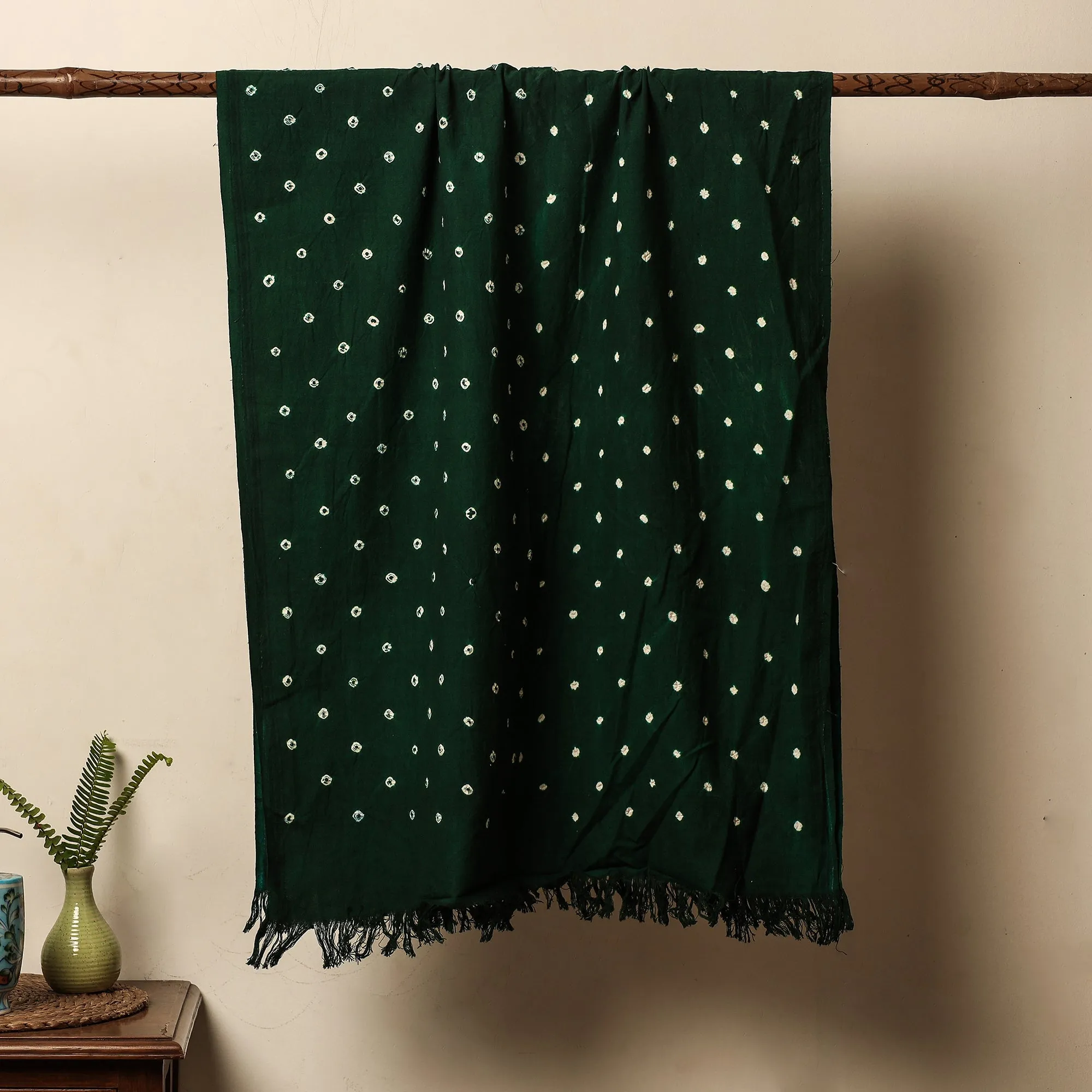 Green - Bandhani Tie-Dye Handloom Cotton Towel