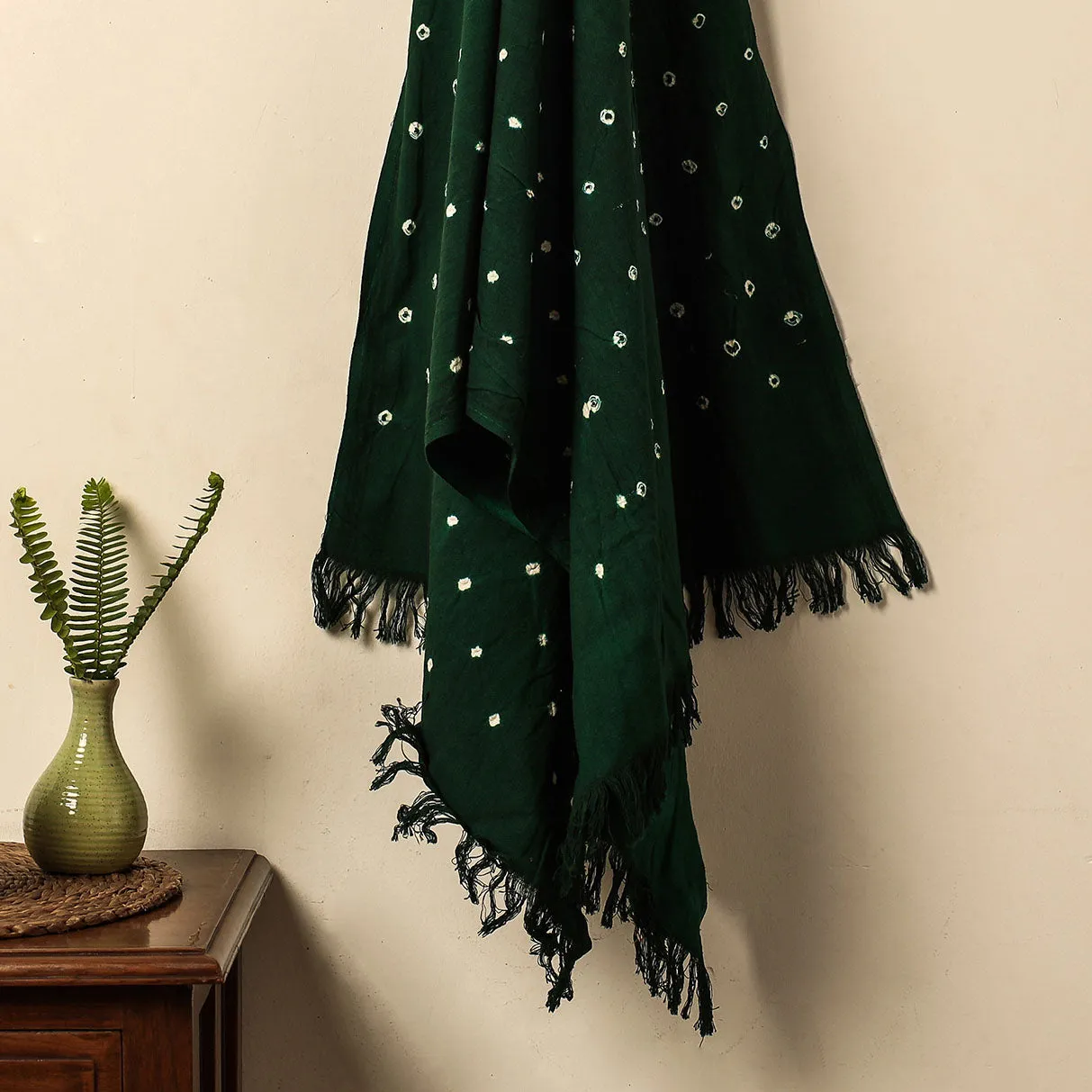 Green - Bandhani Tie-Dye Handloom Cotton Towel