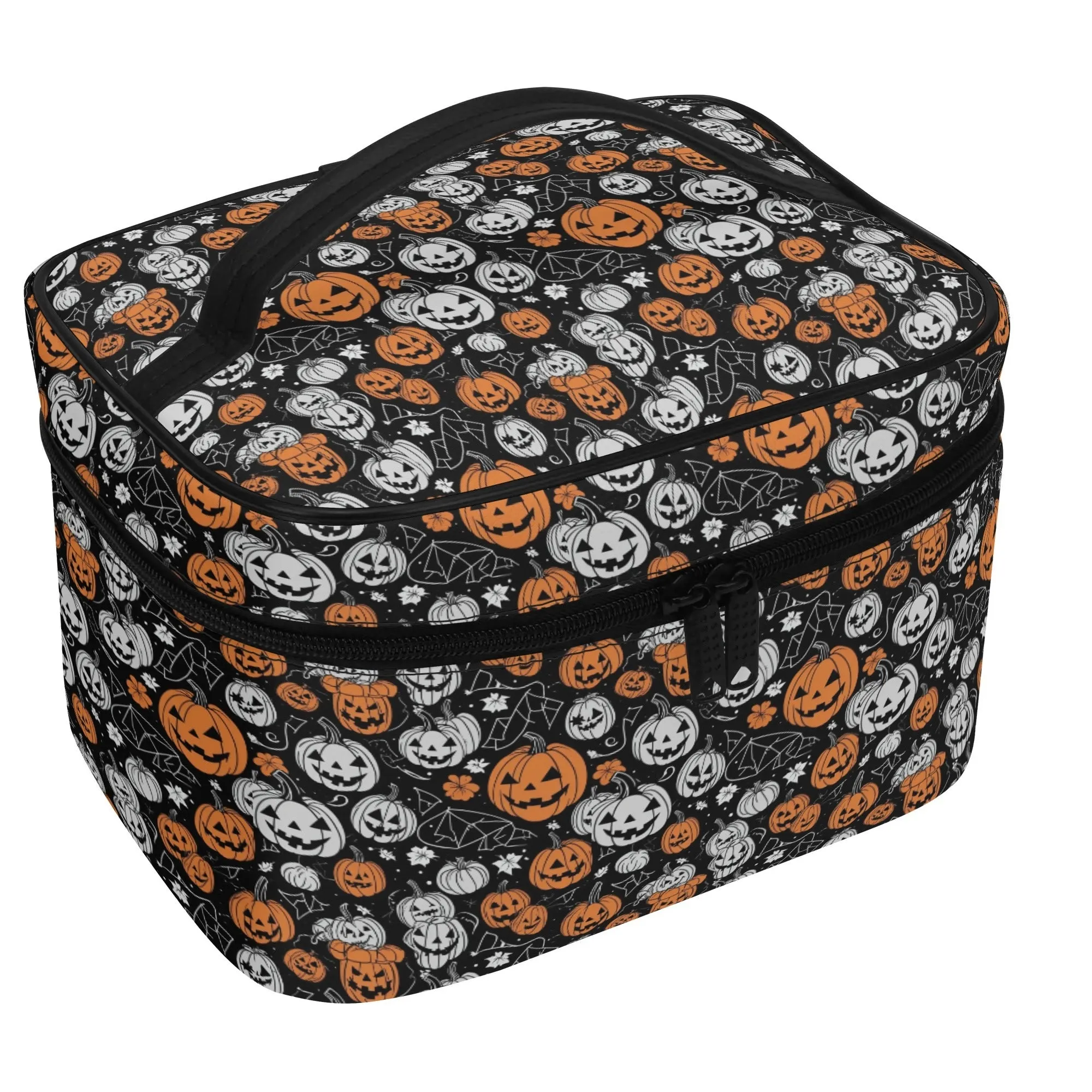 Jack-O-Lantern Leather Cosmetic Bag