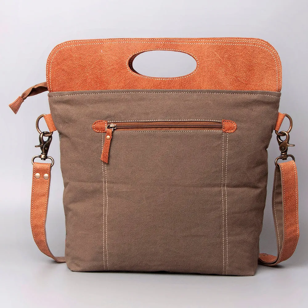KB464 - KB464 -CLUTCH Leather and Upcycled Canvas Ladies Bag 16 x 16 KB464 - KB464