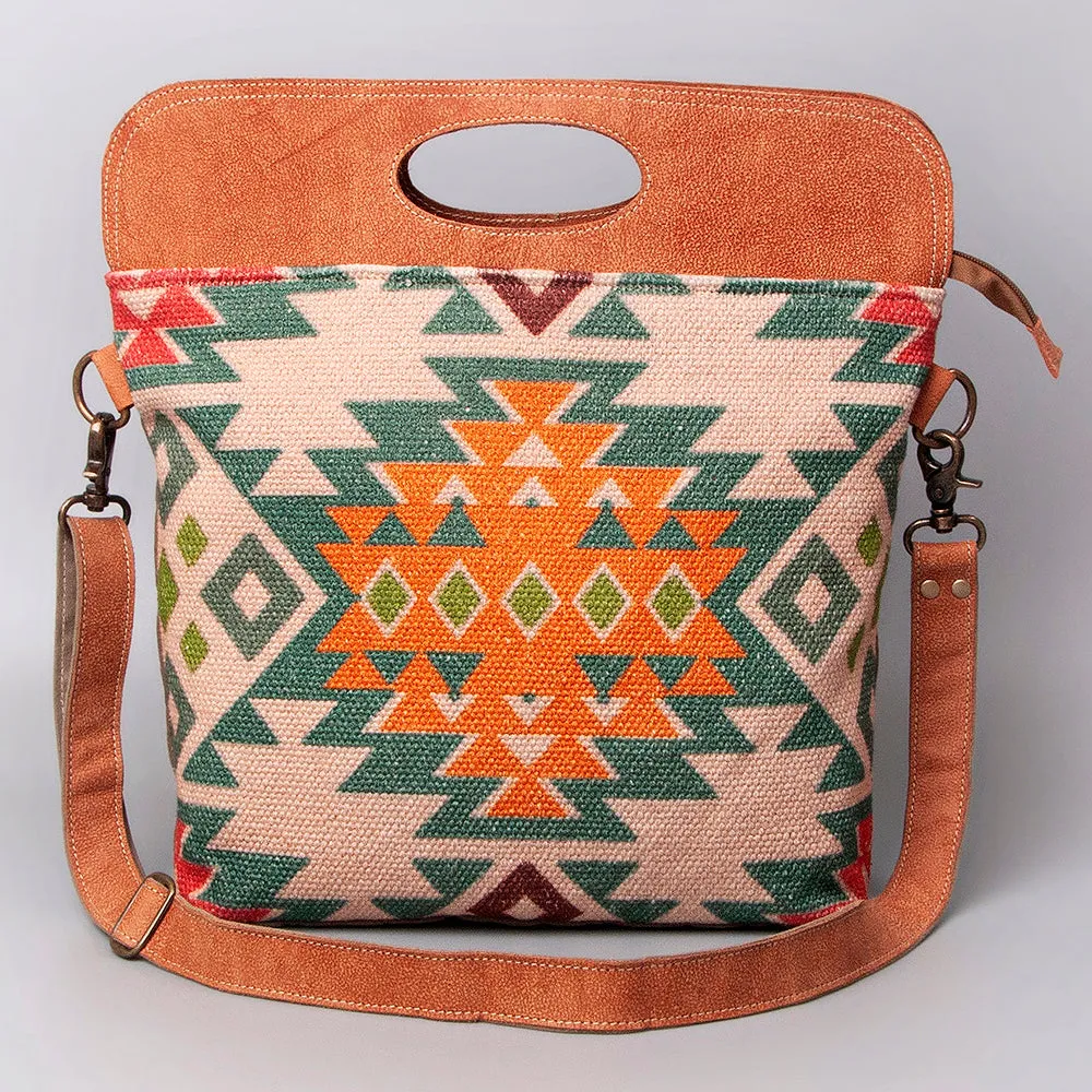 KB464 - KB464 -CLUTCH Leather and Upcycled Canvas Ladies Bag 16 x 16 KB464 - KB464