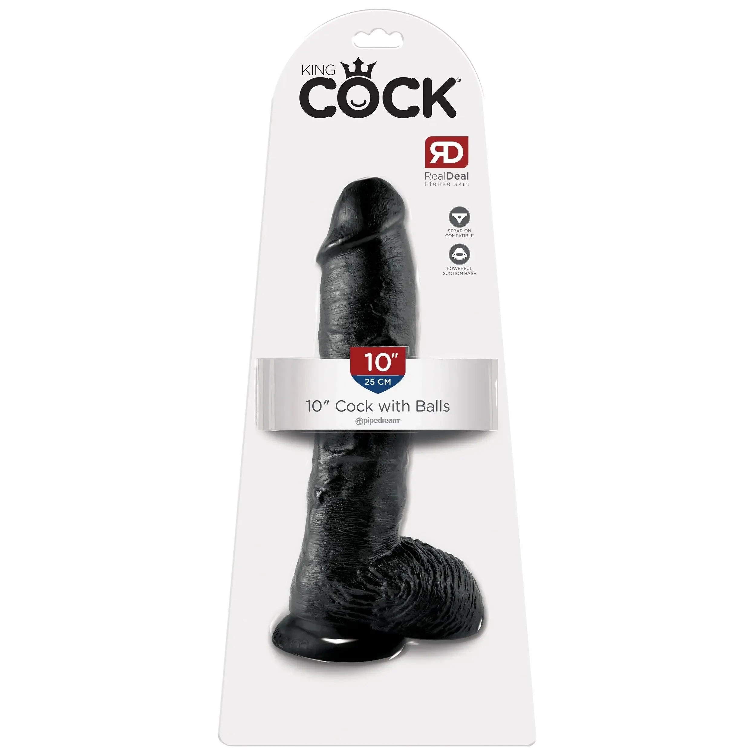 King Cock 10-Inch Cock With Balls - Black