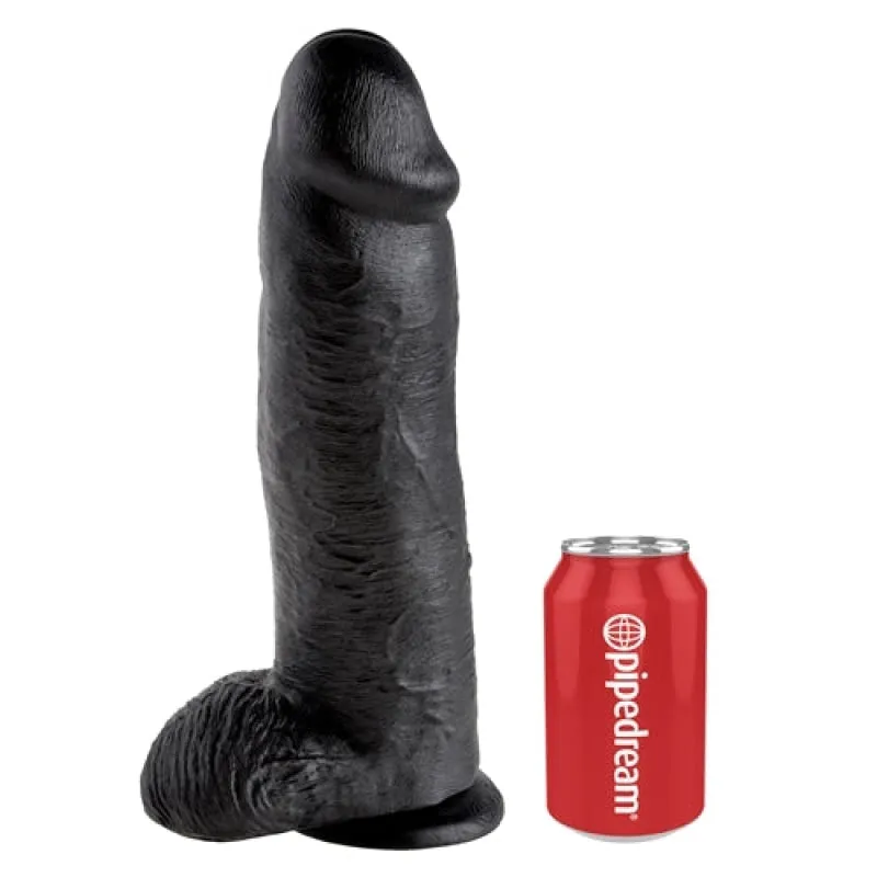 King Cock 12 Inch Cock With Balls - Black