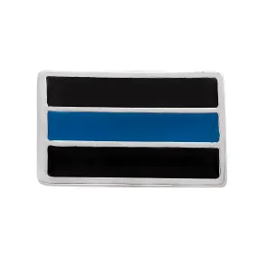 Law Enforcement Police Rectangle Blue Line Pins