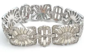 Ledo Clear Rhinestone Bracelet Vintage 7"