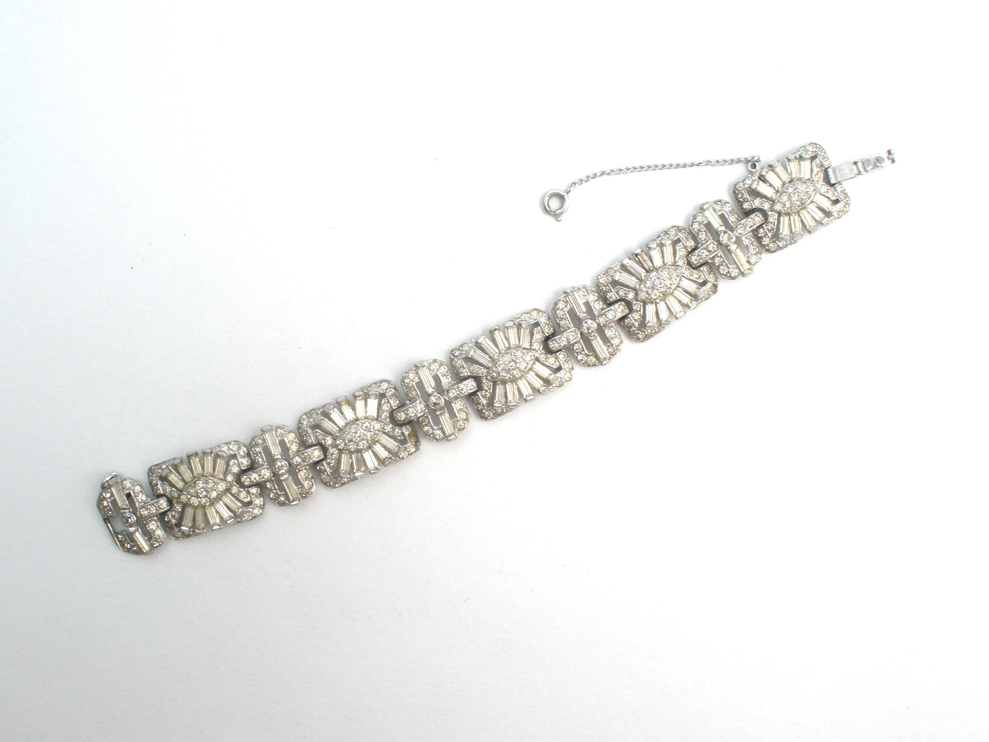 Ledo Clear Rhinestone Bracelet Vintage 7"