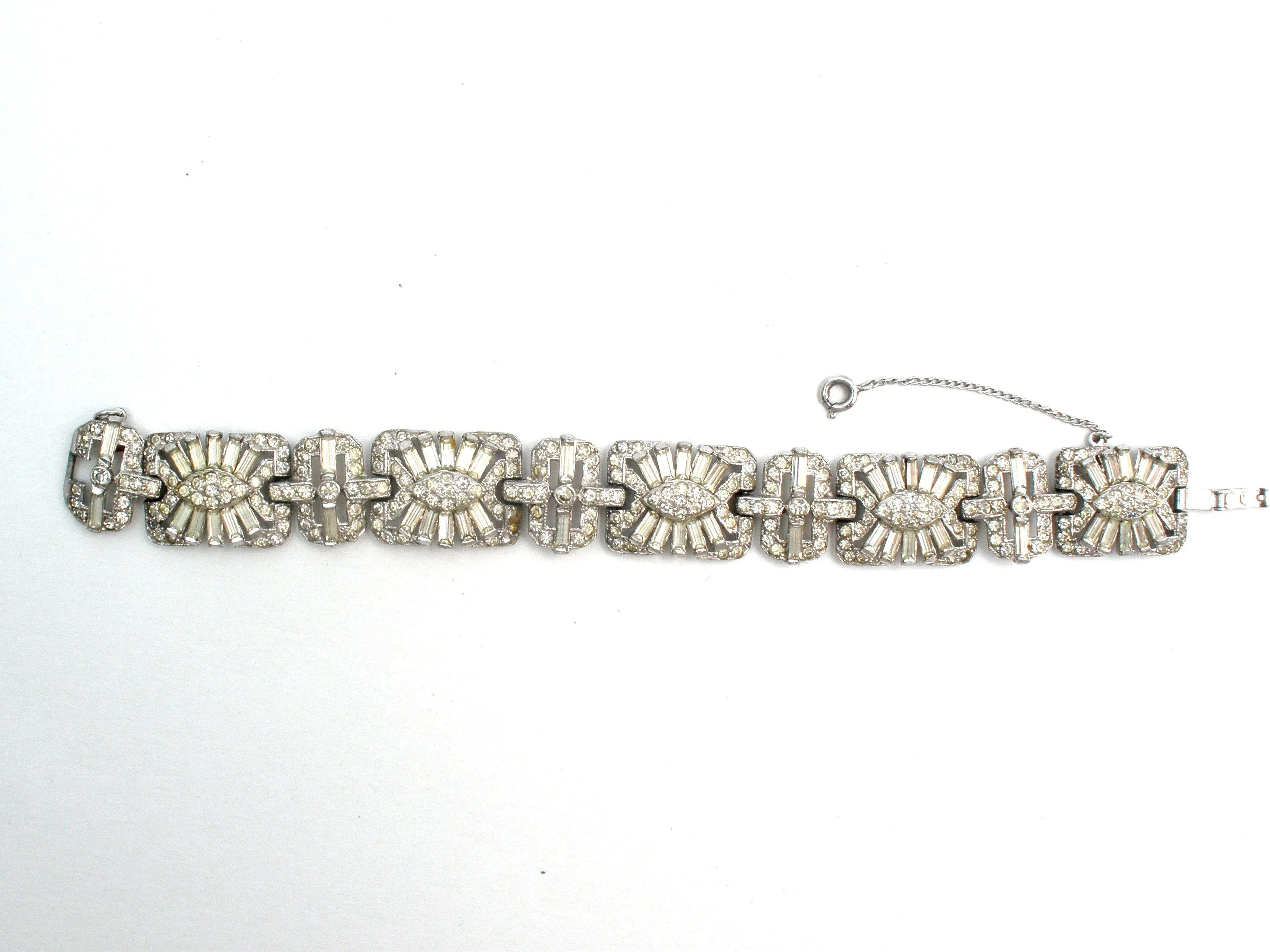 Ledo Clear Rhinestone Bracelet Vintage 7"