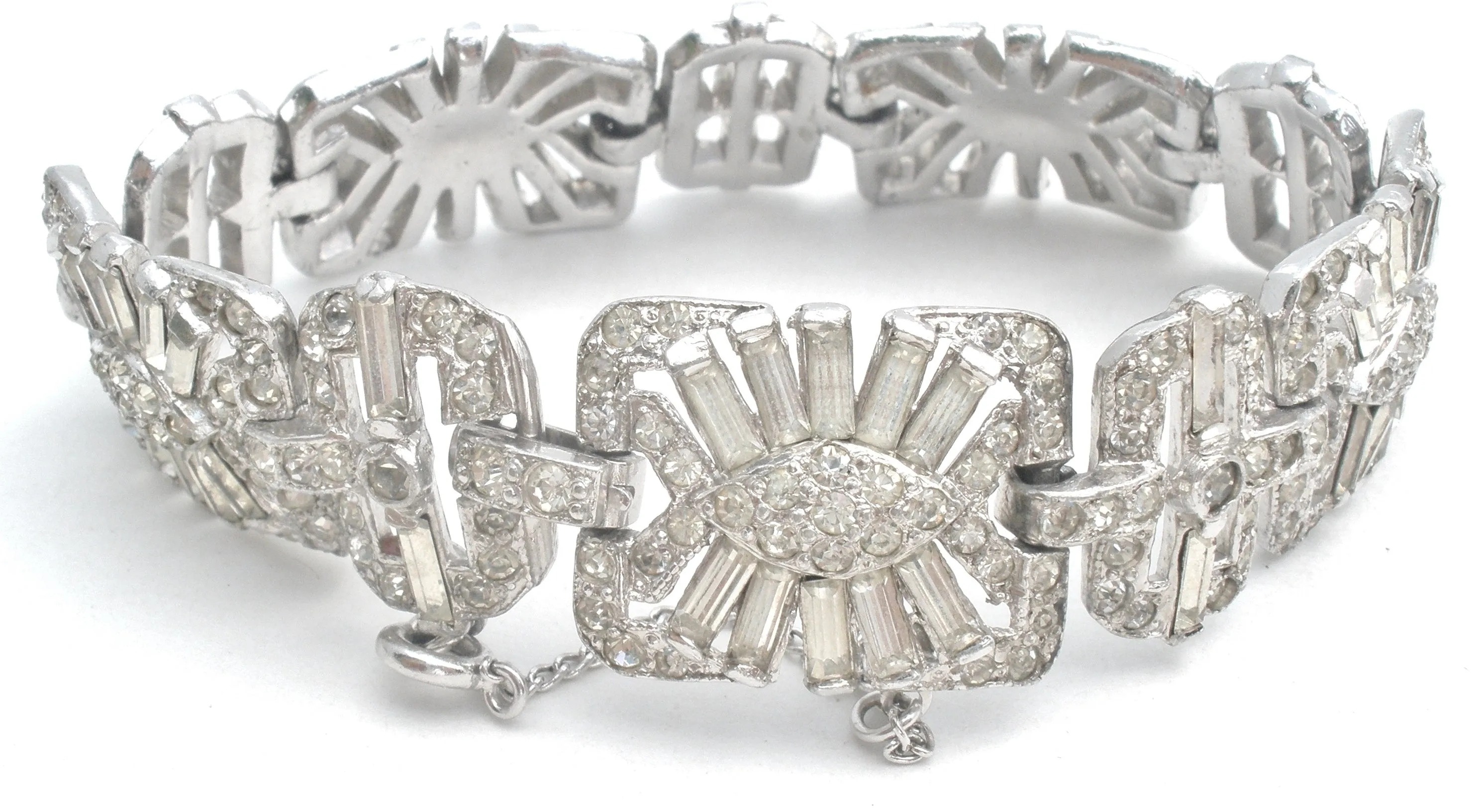 Ledo Clear Rhinestone Bracelet Vintage 7"