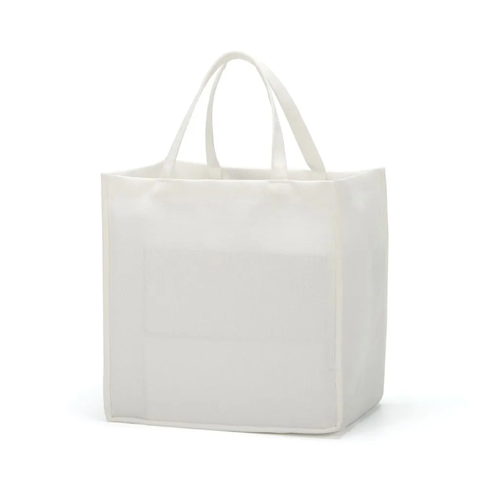Linen Tote Bag White - 25 x 25 x 10 cm