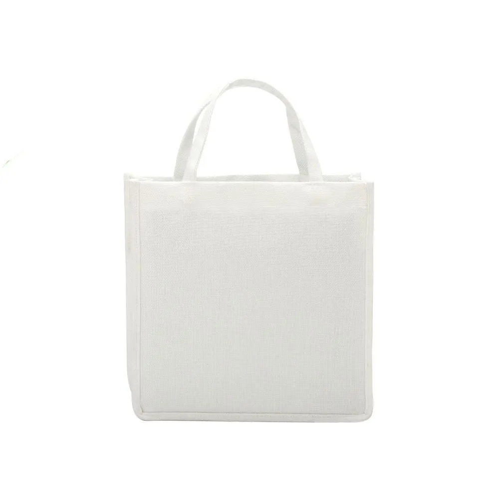 Linen Tote Bag White - 25 x 25 x 10 cm