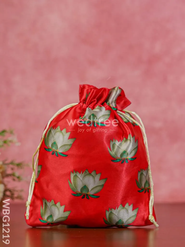 Lotus Pichwai String Bag - 9 x 7 - WBG1219