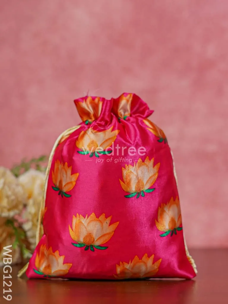 Lotus Pichwai String Bag - 9 x 7 - WBG1219
