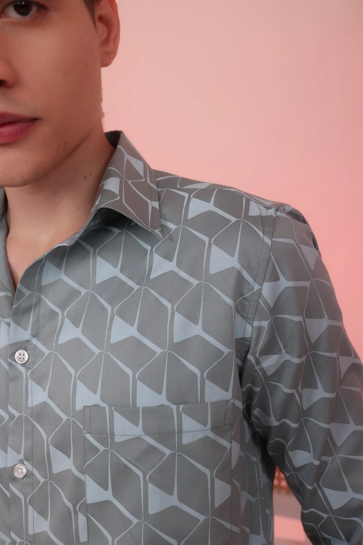 Majestic Blue print cotton shirt full sleeves | Style Matters