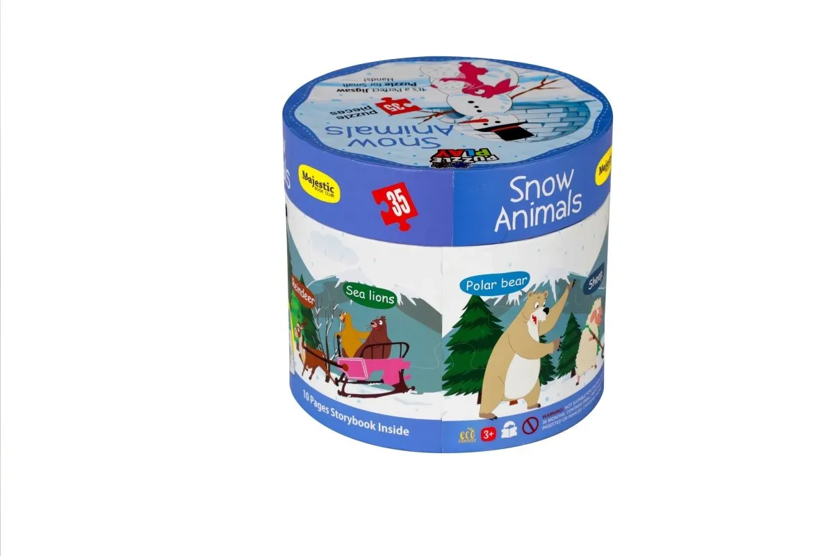Majestic Book Club SNOW ANIMALS-PUZZLE PLAY
