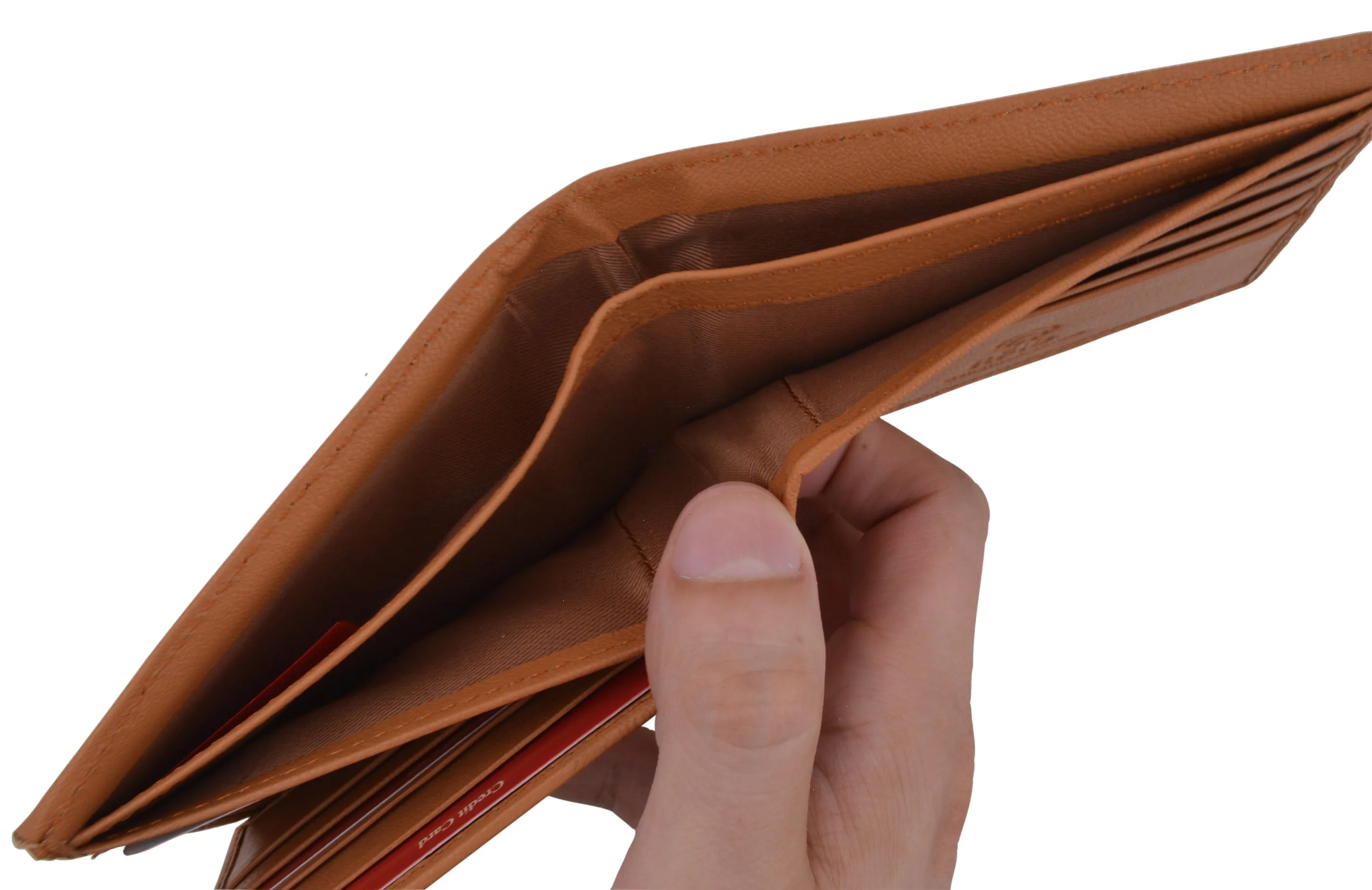 Men's RFID Security Blocking Premium Leather Extra Capacity Card ID Bifold Wallet